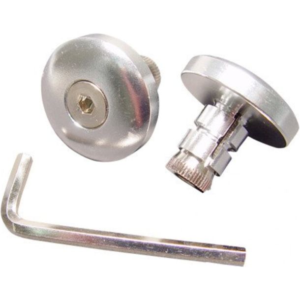 Extremos de barra JMP de aluminio plateado de 13 mm