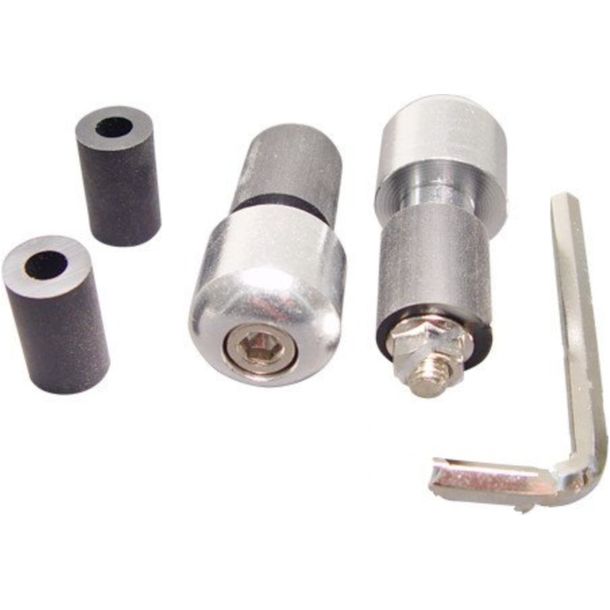 Estremità manubrio JMP in alluminio argentato 17/13 mm