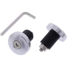 Extremos de manillar JMP de aluminio plateado de 17 mm