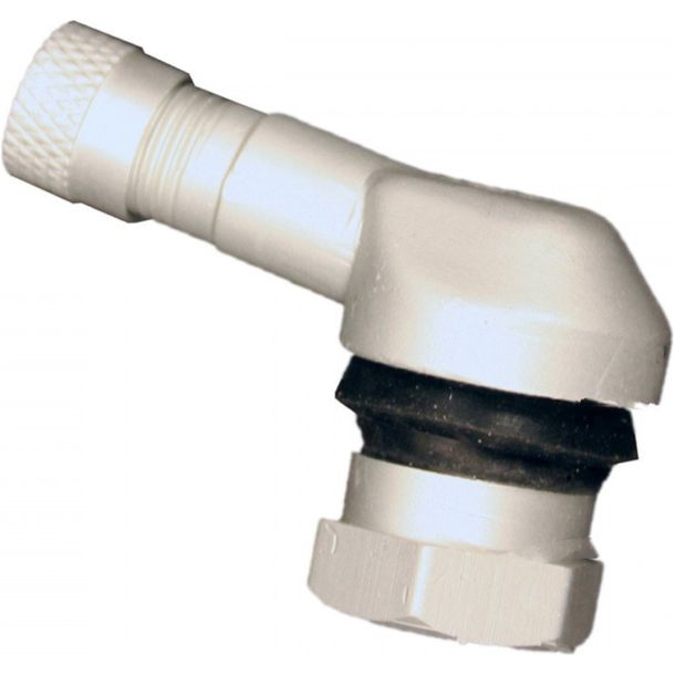 Válvula de aluminio en ángulo JMP, plata mate de 11,3 mm