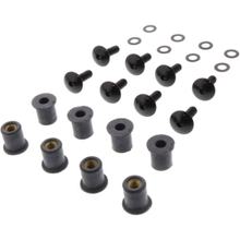 JMP black fairing screw set with rubber nut 6x20mm