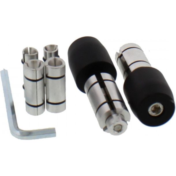 Lenkerenden JMP Aluminium schwarz Zoll und 17/12mm innen