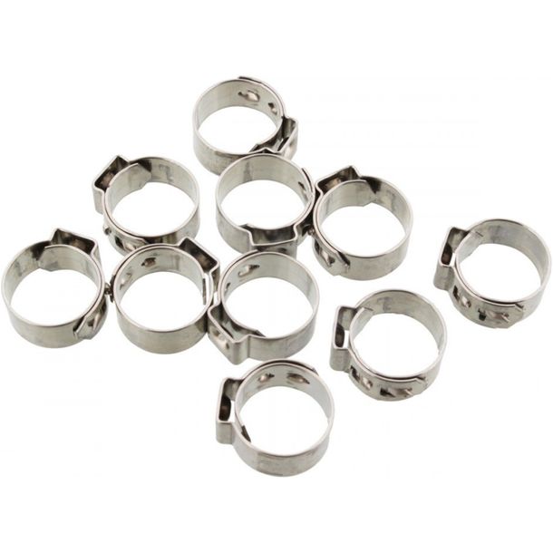 JMP Lot de 10 colliers de serrage perforés en acier inoxydable, largeur de bande 12,6, 7 mm