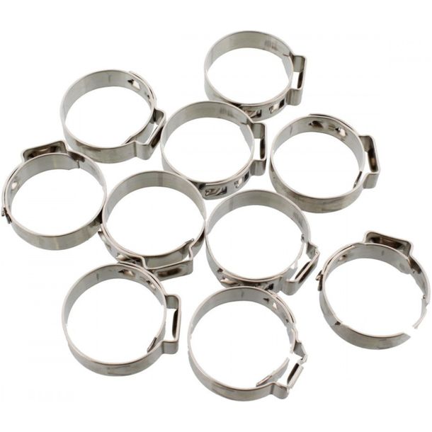 JMP 22.4 band width 7mm stainless steel perforated tape clips, pack of 10