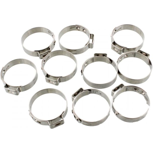 JMP Lot de 10 colliers de serrage perforés en acier inoxydable, largeur de bande 27,8, 7 mm