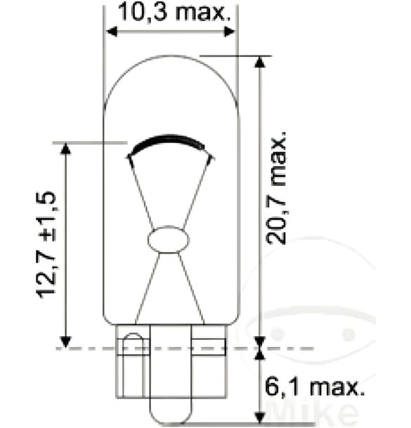 Lampada blu JMP 12V5W W2.1x9.5D 10 pezzi