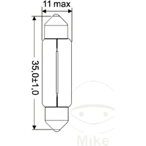 Lámpara JMP 6V5W SV8.5-8 11x35 mm INH10PCS