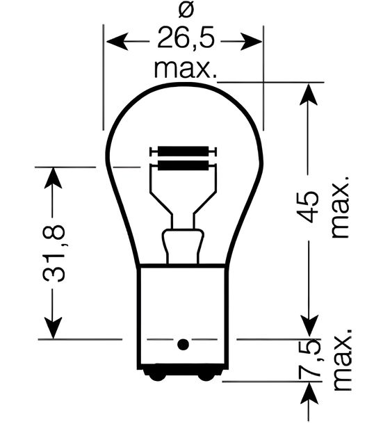 Lampe JMP 6V21/5W BAY15D 1 Stück für Yamaha RDM DT LC / 2 , Honda MB CM CY E S XT 2 Salient CB T T1 T2 TZ MX 50 / 70 / 80 / 125 / 175 / 185 / 200 / 250