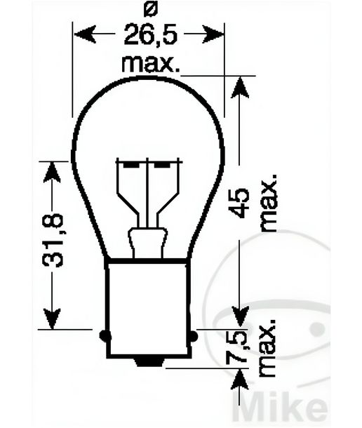 Lámpara JMP 6V21W BA15S 1 pieza para Honda MB CM CY S CB T/T1 T2 TZ S2 S3 JX KG 50/80/125/185/200/500 cc