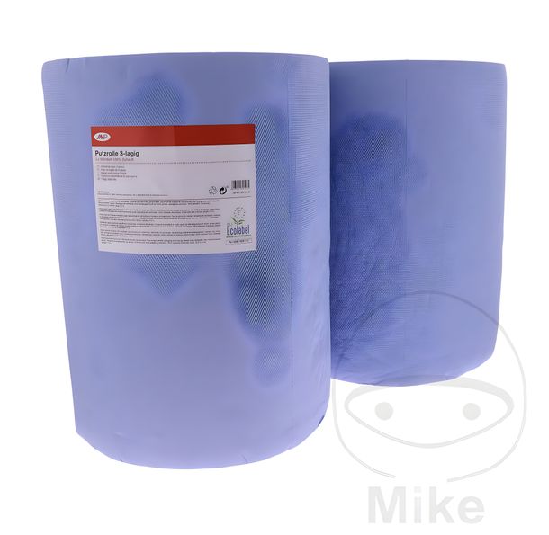 JMP cleaning paper roll, 3-ply, blue, pack of 2, 500 sheets, 170m cellulose