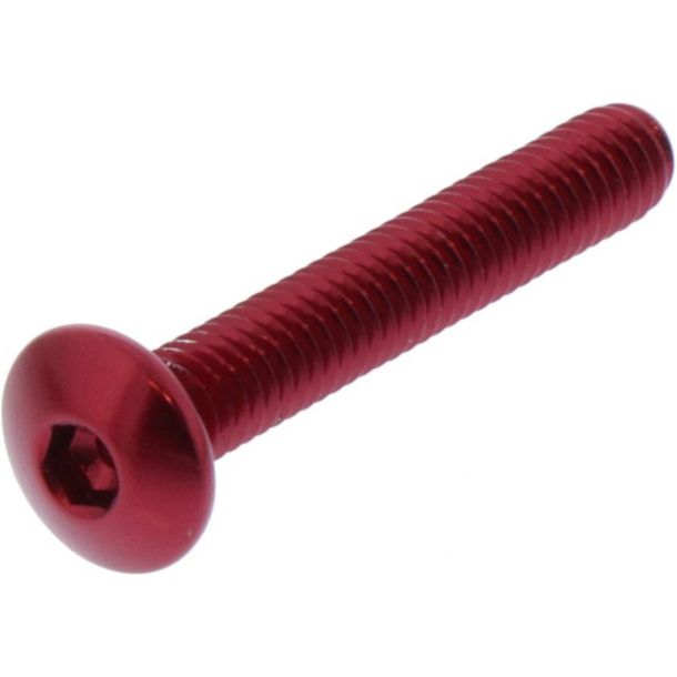 Linsenschraube JMP Bolt M4x0,7mm 25mm Aluminium rot