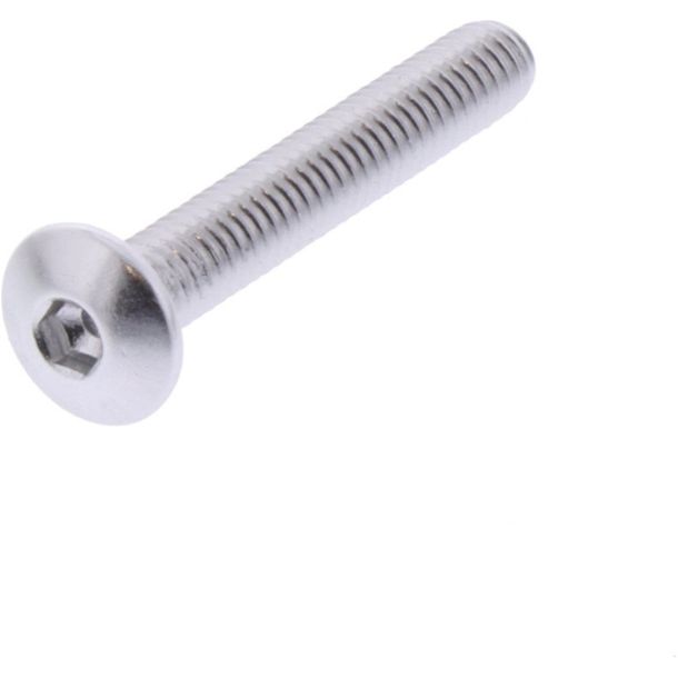 Tornillo ovalado JMP Bolt M4x0.7mm 25mm aluminio plateado