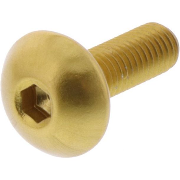 Tornillo ovalado JMP Bolt M5x0.8 mm 16mm aluminio dorado