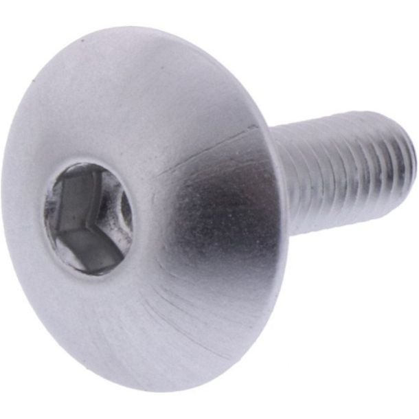Tornillo ovalado JMP Bolt M5x0.8mm 16mm aluminio plateado