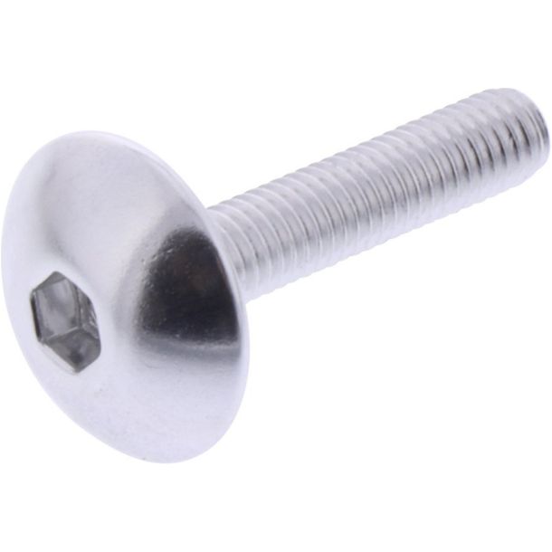 Oval screw JMP Bolt M5x0.8mm 25mm aluminum silver