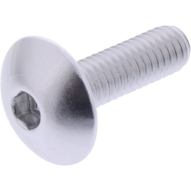 Vis ovale JMP Bolt M6x1.00mm 20mm aluminium argent