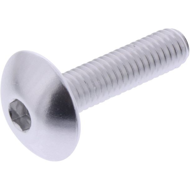Vis ovale JMP Bolt M6x1.00mm 25mm aluminium argenté