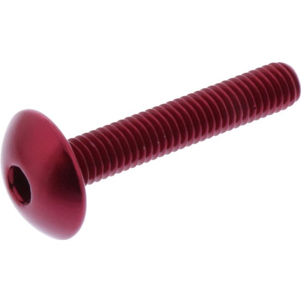 Vis ovale JMP Bolt M6x1.00mm 35mm aluminium rouge