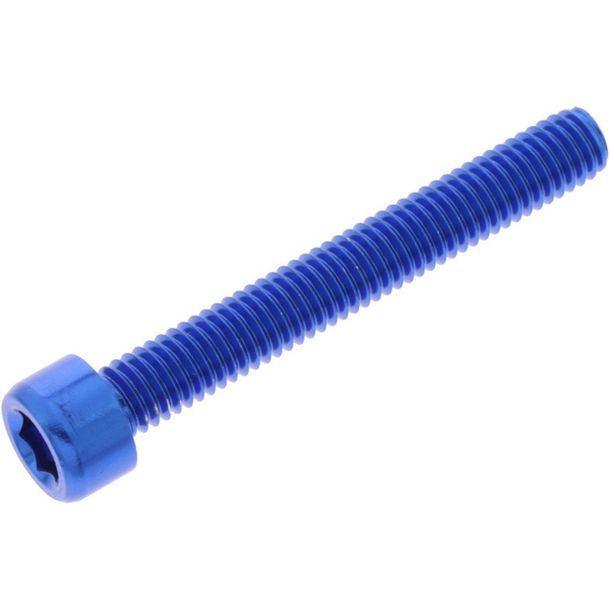 Tornillo cilíndrico JMP Bolt M6x1.00mm 45 mm aluminio azul