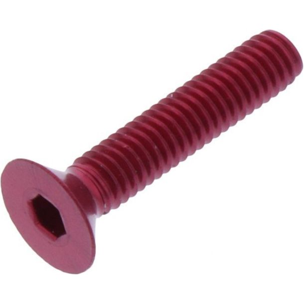 Vite a testa svasata JMP Bolt M4x0,7mm 20mm in alluminio rossa