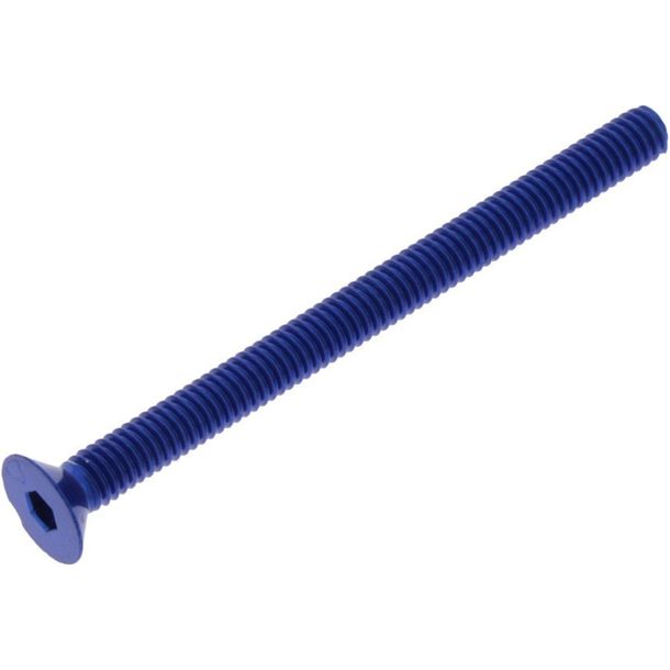 Countersunk screw JMP Bolt M4x0.7mm 50mm aluminum blue