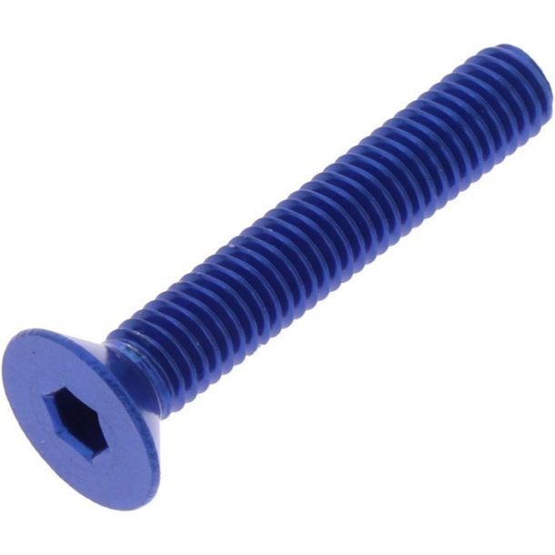 Countersunk screw JMP Bolt M5x0.8mm 30mm aluminum blue