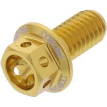 Schraube JMP 6 Kant  Bolt M6x1,00mm 12mm Aluminium Racing gold