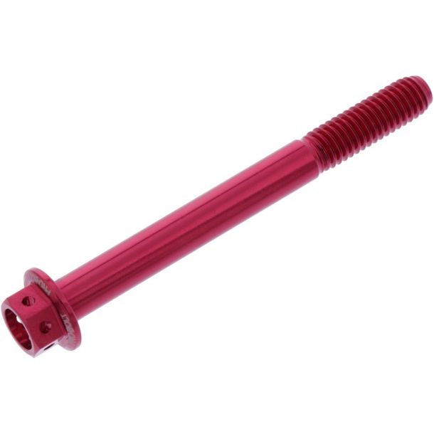 Schraube JMP 6 Kant  Bolt M6x1,00mm 60mm Aluminium Racing rot