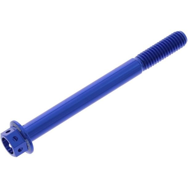 Schraube JMP 6 Kant  Bolt M6x1,00mm 65mm Aluminium Racing blau