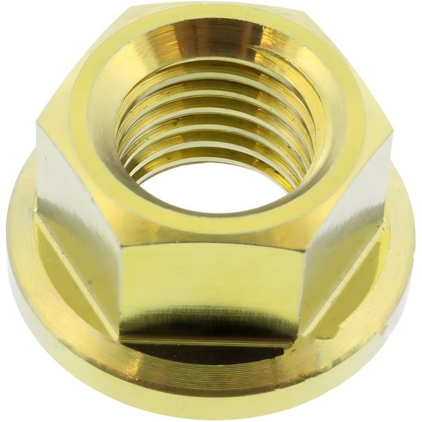 Moer Tandwiel JMP Bout M10x1,25mm Titanium goud voor Suzuki GSX 12 FA F / GSF Bandit SA N S 50 / 80 / 90 / 110 / 125 / 150 / 160 / 185 / 200 / 250 / 252