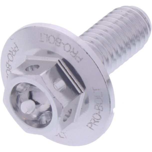 Tornillo JMP de 6 caras M6x1,00 mm, 16 mm, aluminio de carreras, plateado
