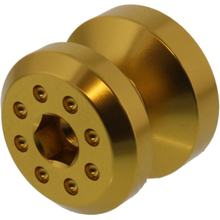 Aufnahmehülse JMP Bolt M8 Aluminium gold für Suzuki GSF Bandit SA , Kawasaki ZX-6R GSX R 600 / 636 / 650 / 675 / 749 / 750 / 765 / 800 / 954 / 999 /