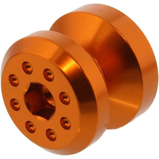 Aufnahmehülse JMP Bolt M8 Aluminium orange für Suzuki GSF Bandit SA , Kawasaki ZX-6R GSX R 600 / 636 / 650 / 675 / 749 / 750 / 765 / 800 / 954 / 999
