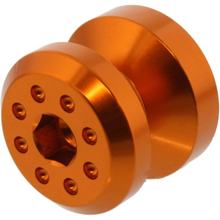 Aufnahmehülse JMP Bolt M8 Aluminium orange für Suzuki GSF Bandit SA , Kawasaki ZX-6R GSX R 600 / 636 / 650 / 675 / 749 / 750 / 765 / 800 / 954 / 999