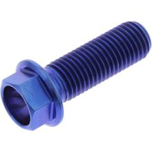 Schraube JMP 6 Kant  Bolt M10x1,25mm 30mm Titan blau