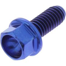 Schraube JMP 6 Kant  Bolt M4x0,7mm 10mm Titan blau