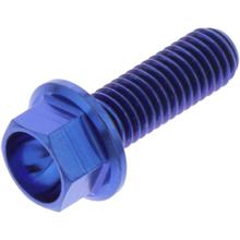 Schraube JMP 6 Kant  Bolt M5x0,8mm 15mm Titan blau