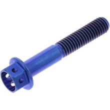 Schraube JMP 6 Kant  Bolt M5x0,8mm 30mm Titan Racing blau
