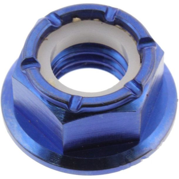 Zelfborgende wielmoer JMP, bout M8x1,25mm titanium blauw voor KTM Duke LC4 64 Adventure R SMC 69 ABS 0 / 50 / 60 / 65 / 70 / 80 / 85 / 90 / 100 / 110 /