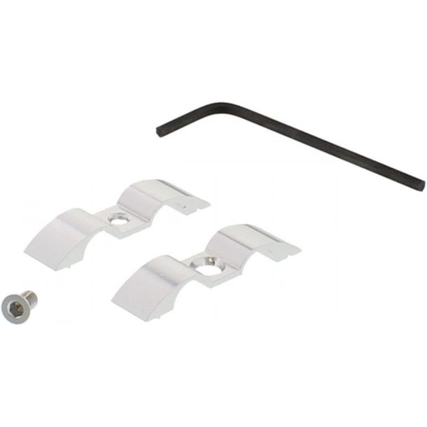 Supporto per tubo freno JMP 9 mm a 2 vie in alluminio argento