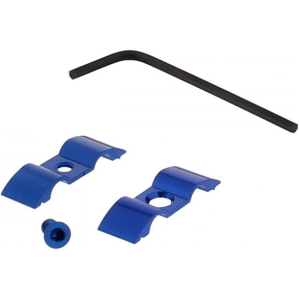 Halter JMP Bremsschlauch 7mm 2-fach Aluminium blau