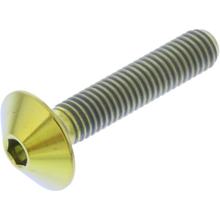 Śruba owalna JMP M5x0.8mm 25mm tytanowa złota