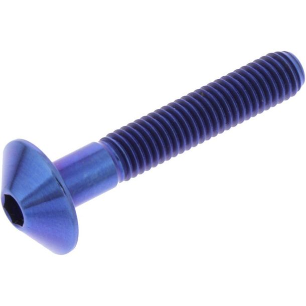 Oval screw JMP M5x0.8mm 30mm titanium blue