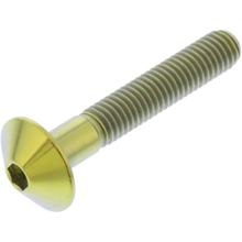 Śruba owalna JMP M5x0.8mm 30mm tytanowa złota