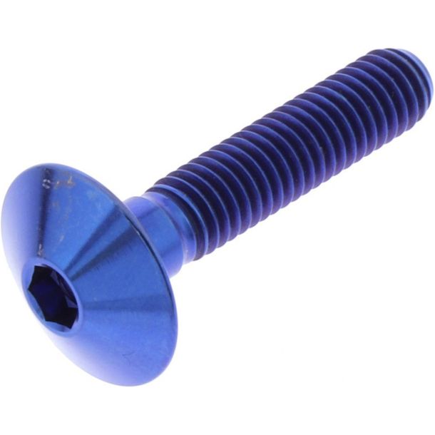 Lens screw JMP M6x1.00mm 30mm titanium blue