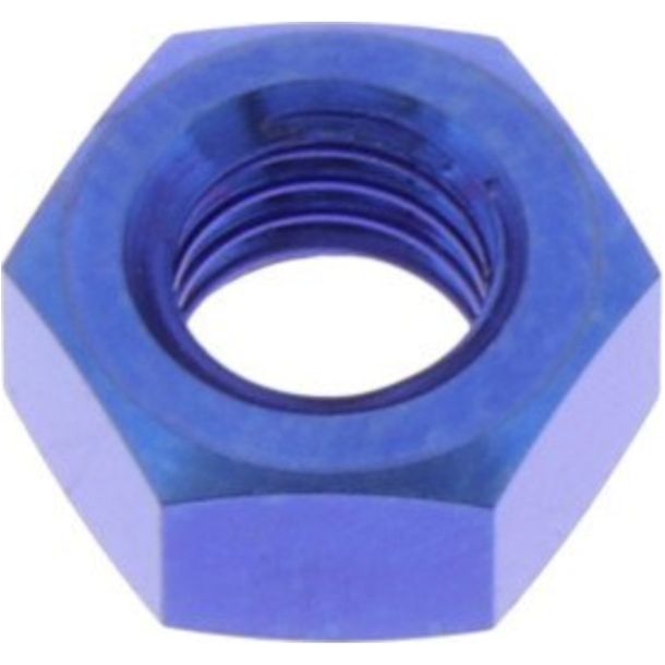 Mutter M5x0,8mm Titan blau