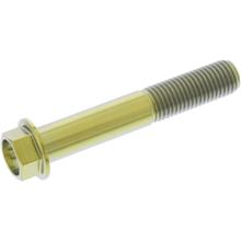 Boulon hexagonal JMP M10x1,25 mm 60 mm en titane doré