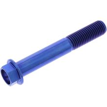 Boulon hexagonal JMP M10x1,25mm 65mm bleu titane