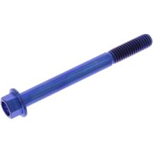 Boulon hexagonal JMP M6x1.00mm 60mm bleu titane