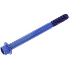 Boulon hexagonal JMP M6x1,00mm 65mm bleu titane